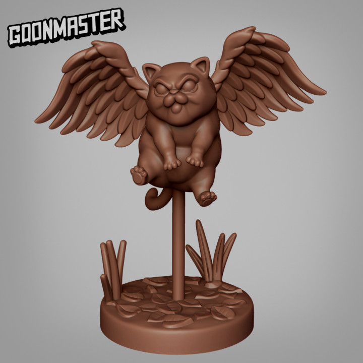 vôo gato 1 tampo mesa fantasia jogos guerra miniatura dnd descobridor Humblewood tressym 3D print model - Mito3D