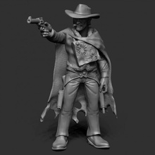 Clinton Galler masaüstü kovboy batı silahşör 3d print model - Mito3D