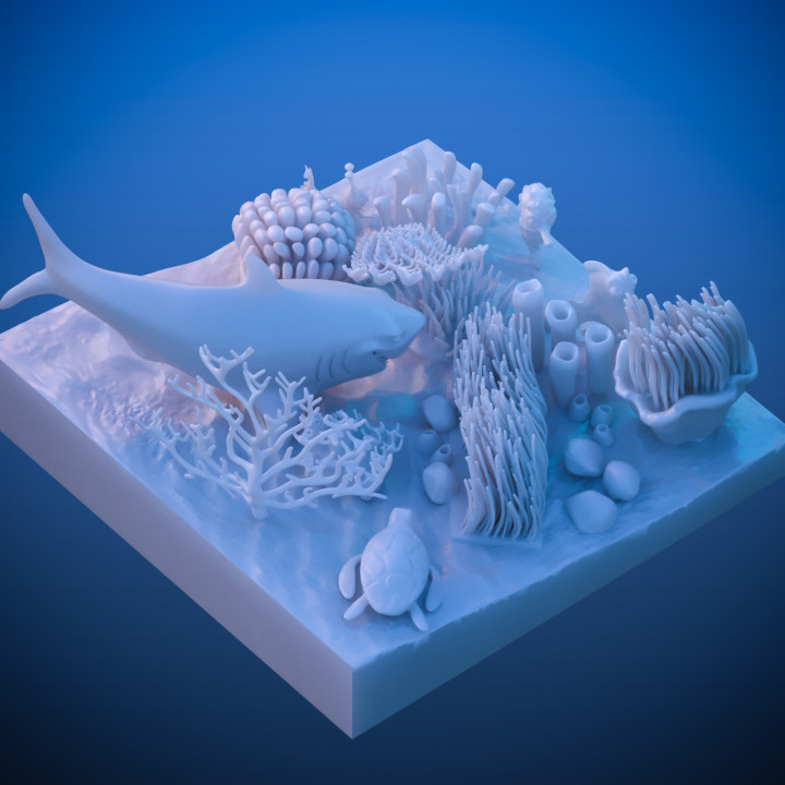 corallo barriera corallina pesce diorama anemone 3D print model - Mito3D