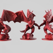 dragon tabletop beast boss creature dinosaur fantasy monster red reptile spike miniature boardgame dungeon myth drake gloomhaven dragonheart 3d print model - Mito3D