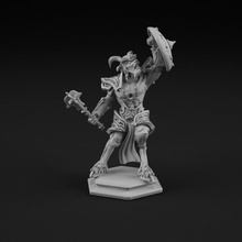 satyr soldier tabletop demon accessories armor creature fantasy game monster shield warhammer warrior guardian mace chaos demigod beastman mytologies 3d print model - Mito3D