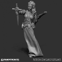 ruthie mae tabletop priest cleric cowgirl western preacher 3d print model - Mito3D