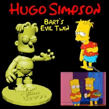 Hugo Simpson Bart 39 s kötü ikiz hayran Sanat cadılar bayramı korku Simpsons özel bart ağaç ev oyun arkadaşları 3d print model - Mito3D