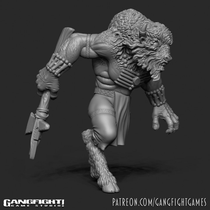 tunka loja ocidental criptoide Lycanthrope skinwalker werebison 3D print model - Mito3D