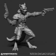 Wampus monstro ocidental pistoleiro menino gato criptoide 3d print model - Mito3D