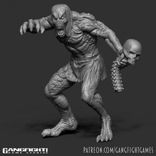 solide table monstre Mort vivant zombi goule revenant occidental 3d print model - Mito3D