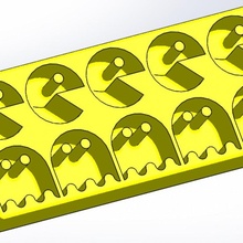 pacman ice cube tray 3d print model - Mito3D
