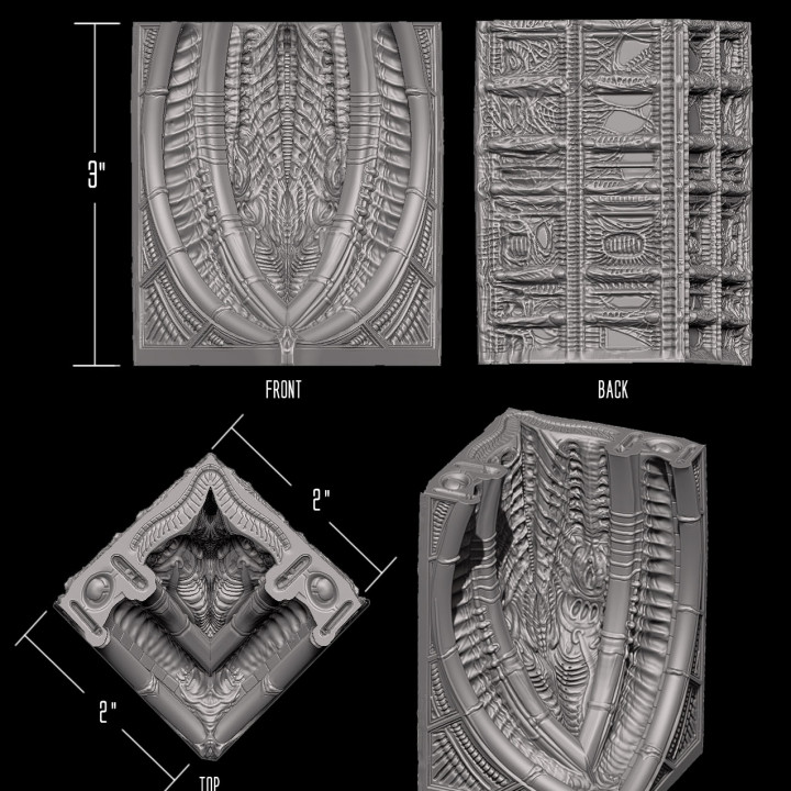 bio-craft corner wall store alien environment gothic ship terrain miniature ufo tabletop giger doom aliens prometheus biomechanical warhamer40k deralict spcaecraft 3D print model - Mito3D