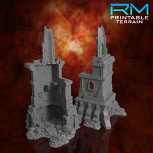 Sturmwache modular Turm Ruinen Tischplatte Stein Wargaming terrrain Landschaft 3d print model - Mito3D