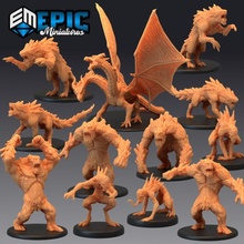 twin mountains set mountain encounters collection tabletop boss dragon fantasy medieval monster rpg shark troll enemy land dungeon dnd pathfinder landshark nothic 3d print model - Mito3D