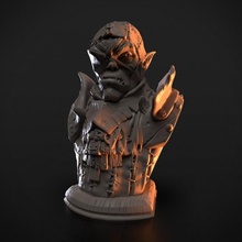 Ork Plünderer Büste Geschäft Kämpfer Statue Krieger Charakter 3d print model - Mito3D