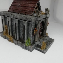 graveyard crypt removable roof wall tabletop 40k terrain warhammer dungeonsanddragons dnd aos dndmini graveayrd dnd5thedition 3d print model - Mito3D