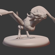 wyvern chick tabletop dragon miniature d&d dnd dungeons dragons pathfinder wyrmling 3d print model - Mito3D