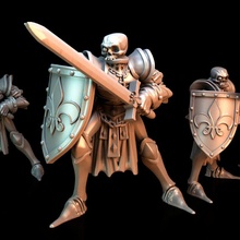 daniel Montfort innato Caballero mesa armadura gracioso horror leyenda medieval esqueleto muertos vivientes medievil caballero vampiros 3d print model - Mito3D