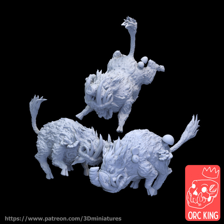 Pilz Eber Tischplatte Kriegshammer dnd Schwein Kobolde ageofsigmar Düsterkeit 3D print model - Mito3D