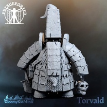 torvald sturlagson mountain dwarf necromancer mini undead miniature death grave caster warlock dnd cleric pathfinder armored 3d print model - Mito3D