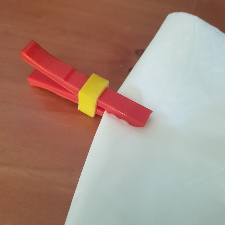 Pinzas tpu bricolaje diy flexible Unión facil ropa sujetador goma elástico 3D print model - Mito3D