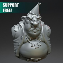 goblin party grumpy tabletop bust display painting supportless birthday academic 3d print model - Mito3D
