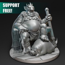 goblin king tabletop dragons dungeons hero miniatures wargames warhammer miniature supportless warcraft wow dnd pathfinder 3d print model - Mito3D