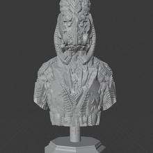 transhumano proto ventilador Arte busto modelo personaje ciencia ficción 3d print model - Mito3D