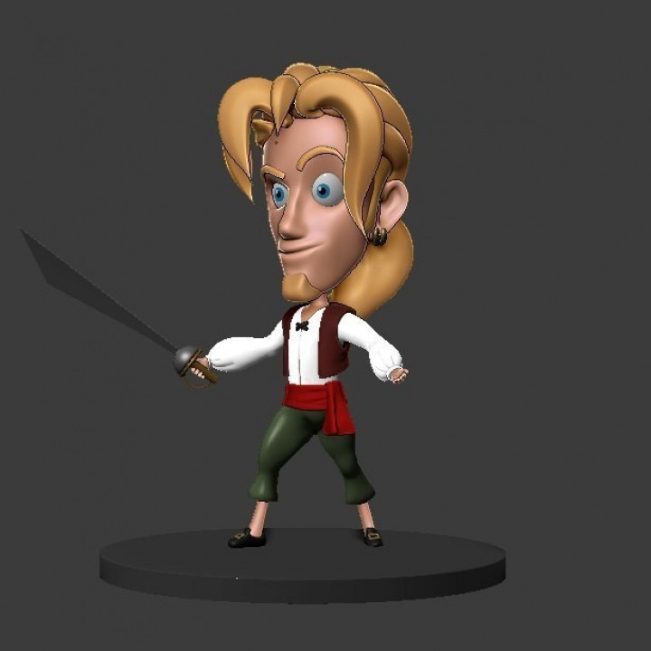 Chibi Morgan Guybrush Affe Insel Anime Miniatur Brettspiel Tischplatte 3D print model - Mito3D