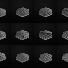 bases hexagonal 28mm fantasia miniaturas acessórios 3d print model - Mito3D