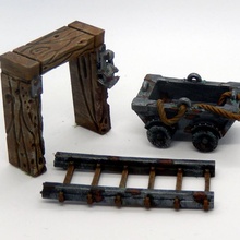 cart track entrance resin miniatures d&d warhammer necromunda tabletop dungeonsanddragons aos dndmini presupported dndminiature minecart resinminiatures dwarvenmin orecart ageofisgmar 3d print model - Mito3D