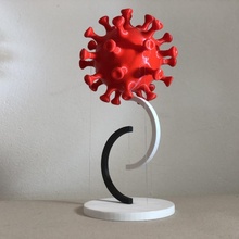 flutuando vírus coroa covid 19 tensegridade 3d print model - Mito3D