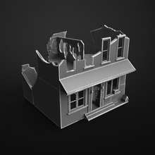 arruinado edificios 2 mesa edificio terreno juego moderno 3d print model - Mito3D