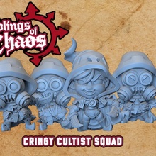 cringy cultist squad tabletop 40k cute soldier chibi troops 3d print model - Mito3D