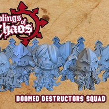 doomed destructors squad tabletop 40k cute soldier chibi troops 3d print model - Mito3D