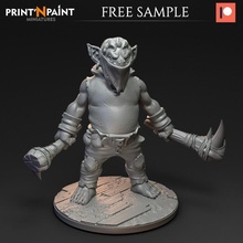 goblin raider free sample tabletop hero modular warhammer age wargame bandit 9th pathfinder goblins sigmar 3d print model - Mito3D