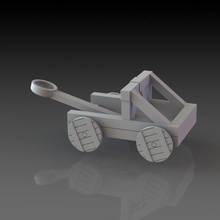 mangonel catapulta tavolo medievale miniatura gioco 28mm dnd scenario 3d print model - Mito3D