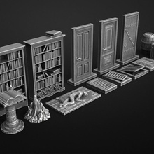 set mansions madness tabletop miniature boardgame cthulhu 28mm 3d print model - Mito3D
