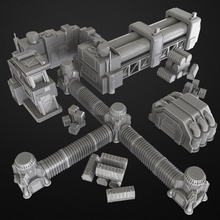conjunto fábrica terreno mesa miniatura ciencia ficción juego 28mm 3d print model - Mito3D