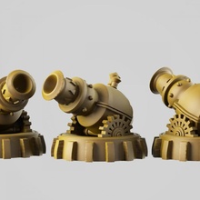cannon tabletop fantasy game gun toys war weapon steampunk miniature projectile bomb boardgame artillery steam turret haven gloomhaven weaponry gloom 3d print model - Mito3D