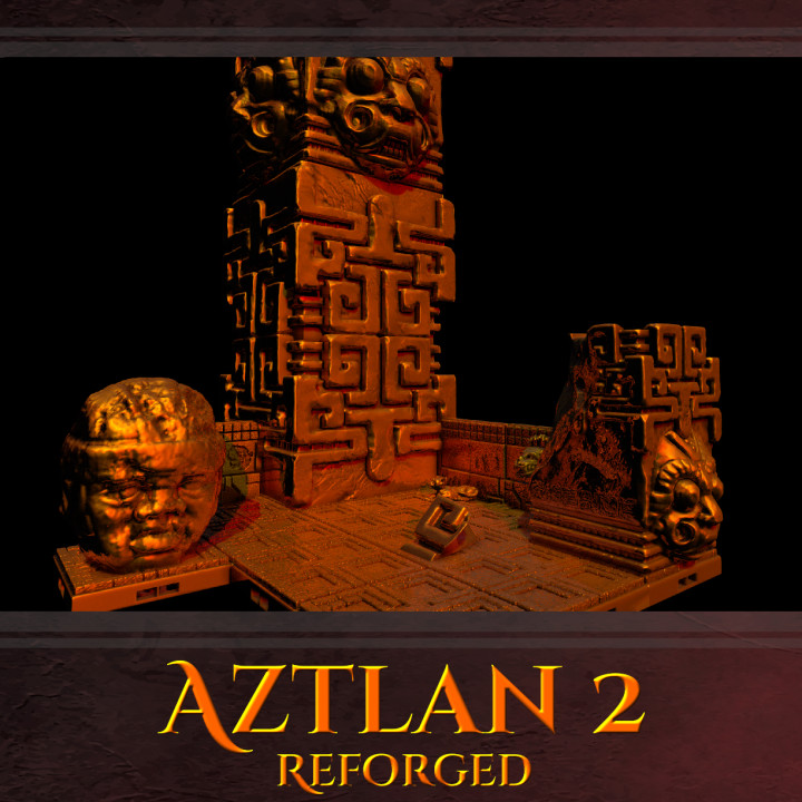 aztlan 2 reforged store aztec snake dungeon jungle tiles mesoamerican dragonbite yuan-ti dragonlock chult 3D print model - Mito3D