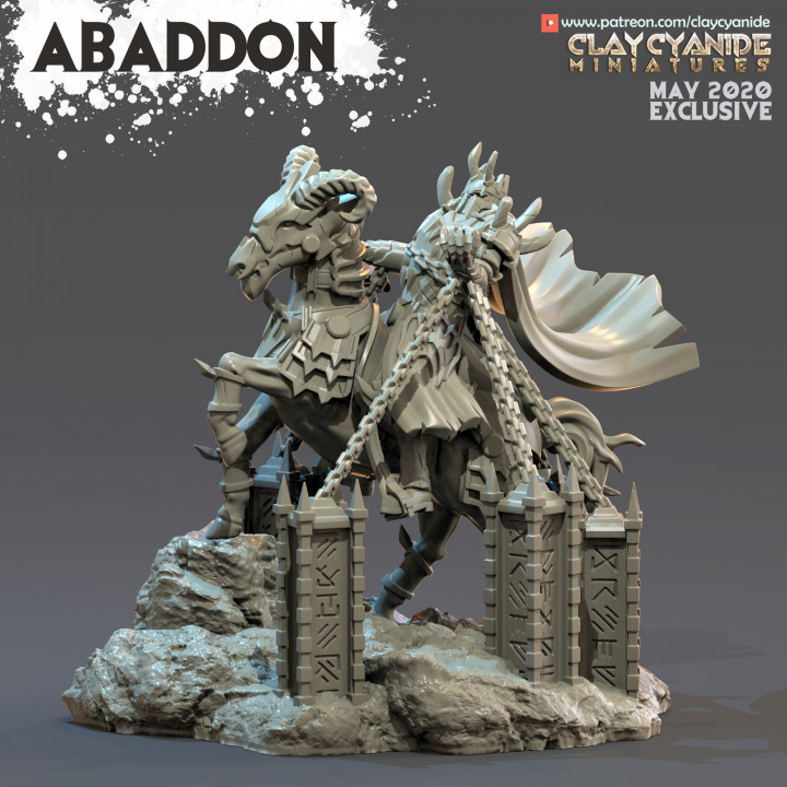 abaddon table cheval donjons Dragons dnd anges jeux démons tabletteoprpg argile cyanure 3D print model - Mito3D