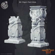 dragon's vault columns pre-supported tabletop column dragon dragons dungeons play rpg terrain dungeon tiles cast openlock scatter castnplay 3d print model - Mito3D