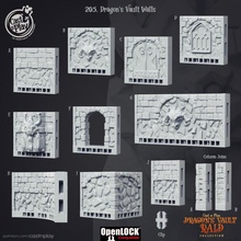 dragon voûte murs pre supported table dragons modulaire carte donjon openlock vaul 3d print model - Mito3D