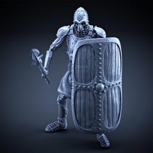 esqueleto pesado infantería lanza + cuadrado proteger ocioso pose mesa gratis armadura casco rpg miniatura juego cota malla 3d print model - Mito3D