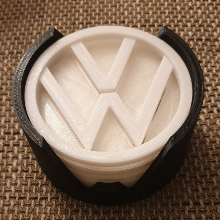 vw sottobicchiere impostato logo volkswagen 3D print model - Mito3D