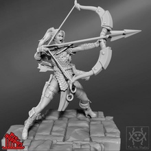 wandering patroller tabletop archer arrow dungeons fantasy female girl woman bow adventure ranger rogue dnd rgp wanderer 3d print model - Mito3D