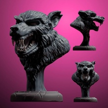 werewolf bust tabletop monster rpg blender 3d print model - Mito3D