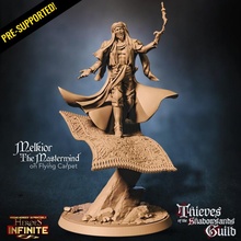 melkior mastermind flying carpet tabletop epic fantasy fly mini model rpg sand miniature shadow boardgame base role heroes wargame dungeon d&d warriors pathfinder infinite heroines guild thieves ragingheroes 3d print model - Mito3D