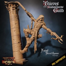 faizal street runner tabletop epic fantasy mini model rpg sand miniature assassin shadow boardgame base role heroes wargame dungeon d&d warriors pathfinder infinite heroines guild thieves ragingheroes 3d print model - Mito3D