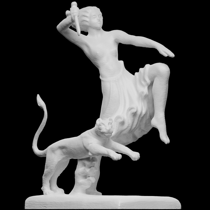 Diana escanear animal gato figurilla diosa escultura mujer Suecia yeso cazar sueco openglam artec eva 3d printable Hallwyl 3D print model - Mito3D