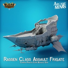 airship - rassen class assault frigate store boat dungeons fantasy fly interior navy pirate rpg sailing ship sky vessel water high steampunk miniature weapons large crystal flying scifi huge air roleplaying tabletop elemental minis flyer flight 3d print model - Mito3D