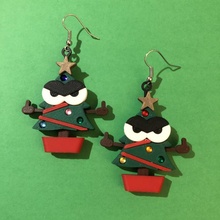 kawaii natale albero orecchini salato gfy negozio Natale carina dito gioielleria pino scontroso sempreverde avvertimento 3d print model - Mito3D