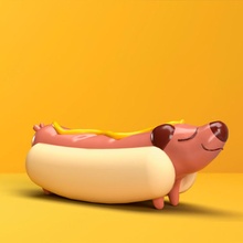 3d modeling national hot-dog day america cad 3dmodel hotdog 3donline hotdogday 3d print model - Mito3D